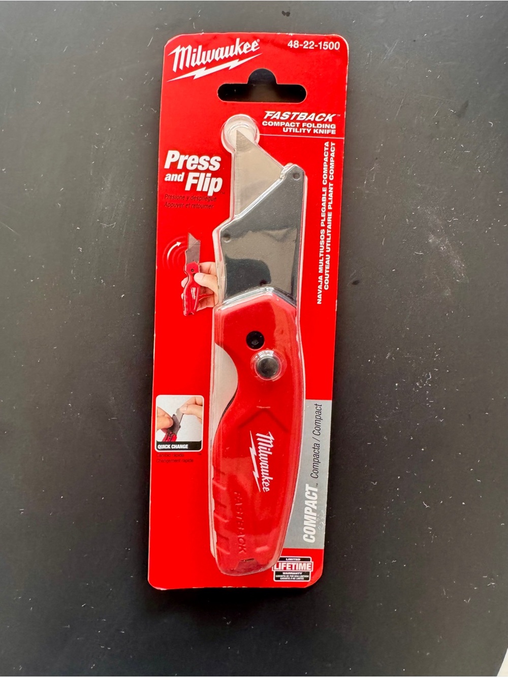 NEW Milwaukee 48-22-1500 FASTBACK Compact Folding Utility Knife Box Cutter